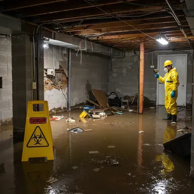 Flooded Basement Electrical Hazard in Raeford, NC Property